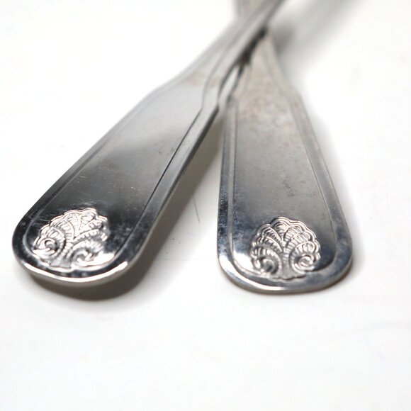 Vintage Oneida Craft Large Stainless Steel Serving Forks Classic Shell Pattern 2 - Picture 7 of 7